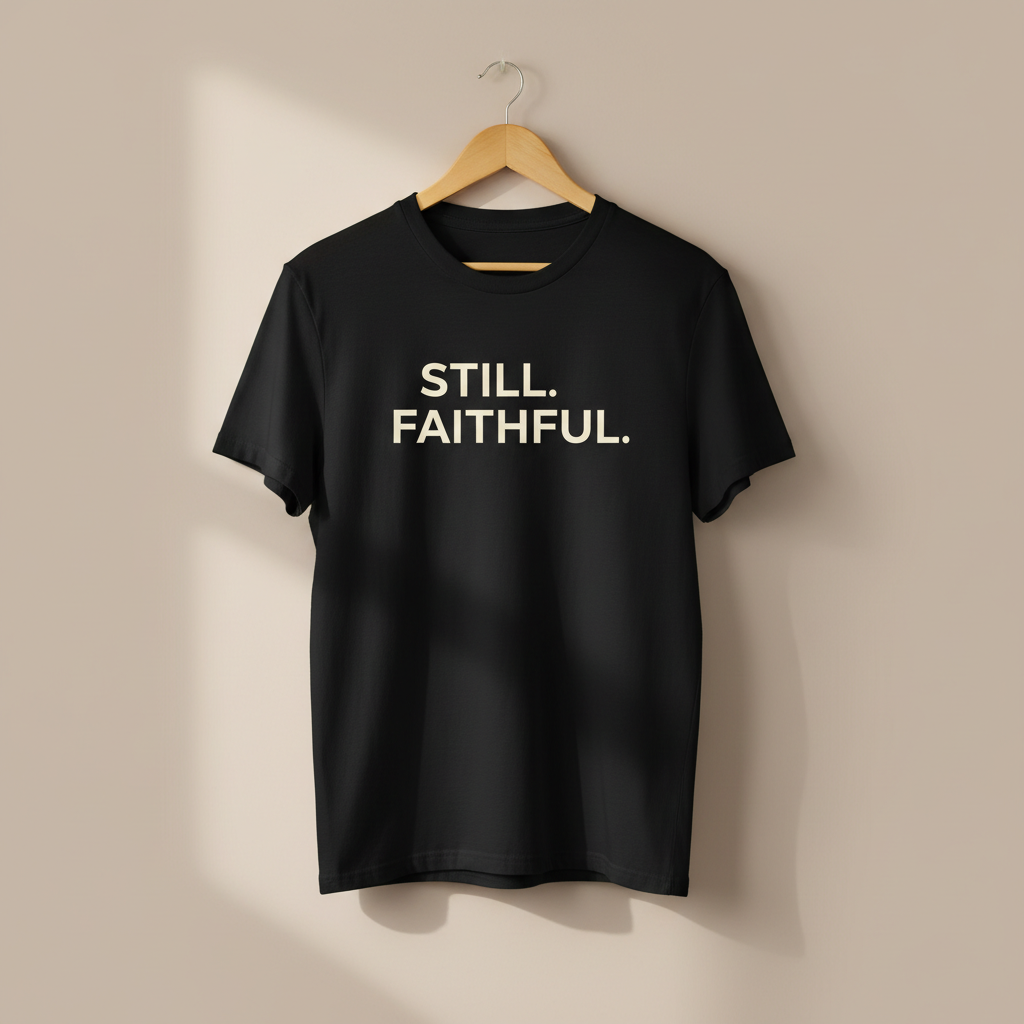 Black STILL. FAITHFUL. Tee